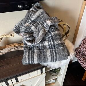 Minky Couture 60X48 Plaid Gray Blanket